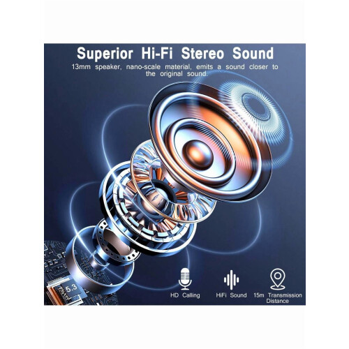 Ασύρματα ακουστικά BK07, Bluetooth 5.4, HiFi Stereo, ANC+ENC, Έλεγχος αφής, Μικρόφωνο HD, Χρόνος 2