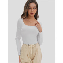 Camisetas de manga larga para mujer, crop tops, básicos para salir, ropa