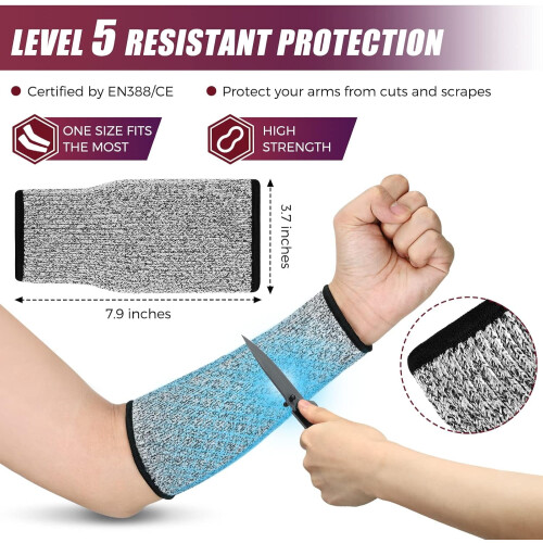2 ζευγάρια ανθεκτικά μανίκια Level5Arm, προστατευτικά μανίκια για λεπτό δέρμα και 1