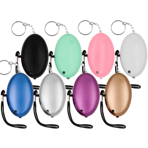 Personal Safety Alarm Keychain 140dB with LED Light 8 Pack 1