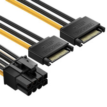 SATA 15-pins naar 8-pins voedingskabel voor stabiele voeding van grafische kaart