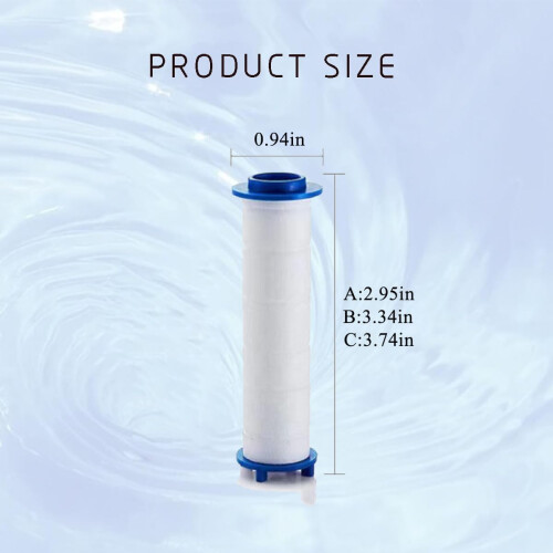 Φίλτρο ντους Ion Drops με φυσίγγιο από βαμβάκι PP (3,74" x 0,94"), Αποσπώμενη κεφαλή ντους Turbo 1