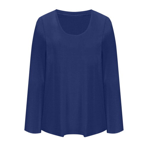 Γυναικεία T-shirts Casual Μονόχρωμα Oversize Μπλούζες με Στρογγυλή Λαιμόκοψη και 2