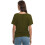 Womens Short Sleeve Boat Neck Side Shirring Dolman Drape Top 4