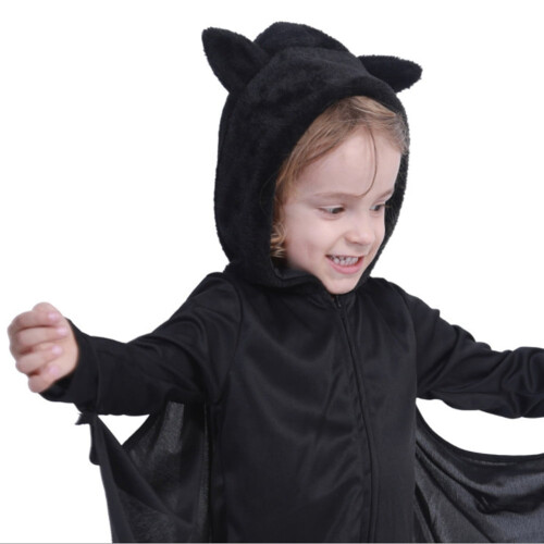 GYRATEDREAM Παιδική Unisex Στολή Νυχτερίδας Βρικόλακα, Σετ Ολόσωμης Φόρμας για Χάλοουιν 1