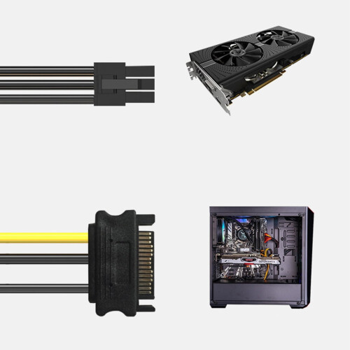 Cable de alimentación de GPU SATA de 15 pines a 8 pines (6+2) 2