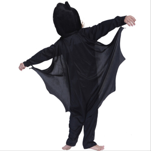 GYRATEDREAM Παιδική Unisex Στολή Νυχτερίδας Βρικόλακα, Σετ Ολόσωμης Φόρμας για Χάλοουιν 2
