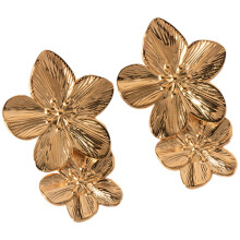 Orecchini a fiore in lega dorata, stile semplice, 1 paio per donna, compleanno