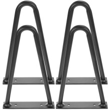 Patas de escritorio de metal negro OUNONA estilo horquilla (4 unidades)