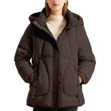 Warmer, gesteppter Damen-Wintermantel mit Kapuze – leicht, winddicht und wärmeisolierend; geeignet für kaltes Wetter