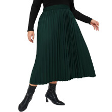 Damen-Faltenrock in Übergröße, lässiger Chiffonrock mit elastischem Bund, Boho-Rock, Midi-Rock in Übergröße