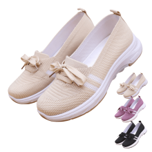 Dames instapschoenen van gebreide stof – Lichtgewicht, antislip, brede neus, flexibele loafers voor op reis en casual gebruik.