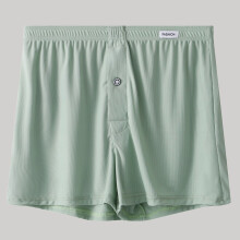Cuecas boxer masculinas em seda gelada, cor sólida, modelagem folgada, com braguilha de botão e tecido respirável.