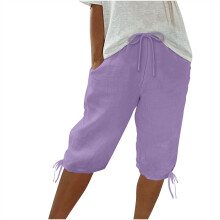 Pantaloncini da donna a tinta unita, pantaloncini casual, capri, taglie S-3XL