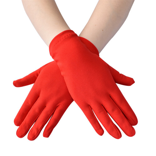 Γάντια χορού Ediodpoh για γυναίκες, μονόχρωμα, κοντά, ελαστικά, κόκκινα