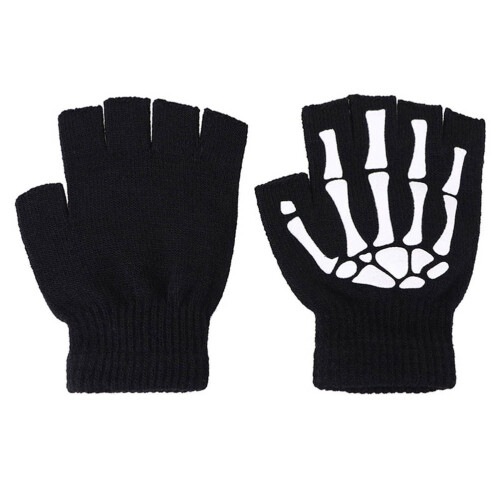 Γάντια Unisex Skeleton Γάντια με φωσφοριζέ σκελετό Γάντια χωρίς δάχτυλα που λάμπουν στο 2
