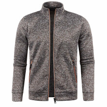 Herren-Strickjacke mit Reißverschluss, langen Ärmeln, einfarbig, locker geschnitten, aus dünnem Samt, ideal für Herbst und Winter