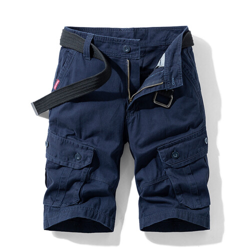 Short cargo décontracté pour homme, uni, multipoches 2