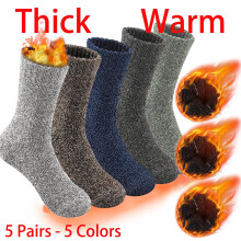 Merino Wool Socks for Men Thick Winter Hiking 5 Pairs