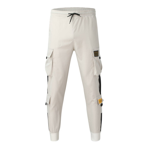 Ανδρικό παντελόνι cargo με χαλαρή εφαρμογή, ελαστικό, μονόχρωμο, χακί M 2