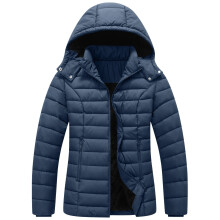 Damen-Steppjacke mit Kapuze, Marineblau, Größe M