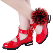 FAMTKT Jesienne dziewczęce buty wizytowe Princess Soft Sole dla uczennic szkoły średniej, czarne, skórzane buty sportowe dla dziewcząt
