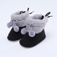 Botas de neve para bebês de 0 a 18 meses, unissex, quentinhas e com pompom, perfeitas para o inverno.