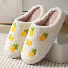 Pantoufles en coton à imprimé fruits LoyisVidion – Pantoufles d'intérieur confortables, chaudes et à semelle épaisse pour hommes et femmes,
