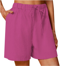 Bequeme Damen-Shorts mit Kordelzug, elastischem Bund, Taschen und lockerer Passform, Übergrößen S-5XL