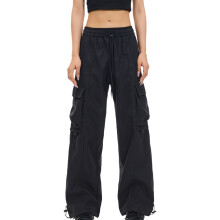 Calças Pantacourt Femininas Kukoosong, com Vários Bolsos, Cordão de Ajuste, Respiráveis, para Esportes e Trabalho, em Cores Sólidas, Comprimento