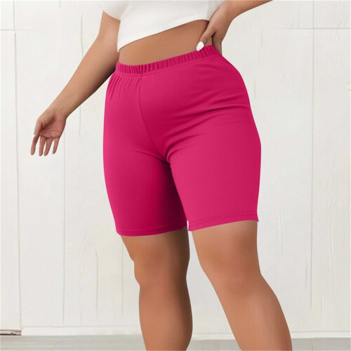 Plus size dameshorts, afslappede sommershorts, yogashorts med elastisk talje 2