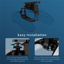 For PS5 Wireless Racing Controller Steering Wheel Directional Joystick Gamepad for Racing Games Black