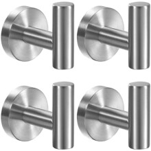 Paquete de 4 ganchos de pared de acero inoxidable negro mate