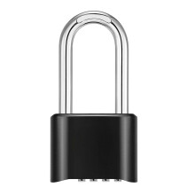 Hangslot met beugel en cijferslot, groot weerbestendig hangslot voor buiten, lang