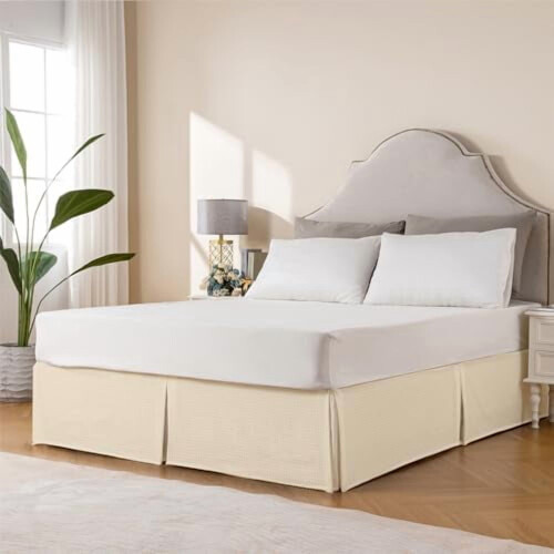 Waffle Weave Bed Skirt 14" Drop Cal King 2