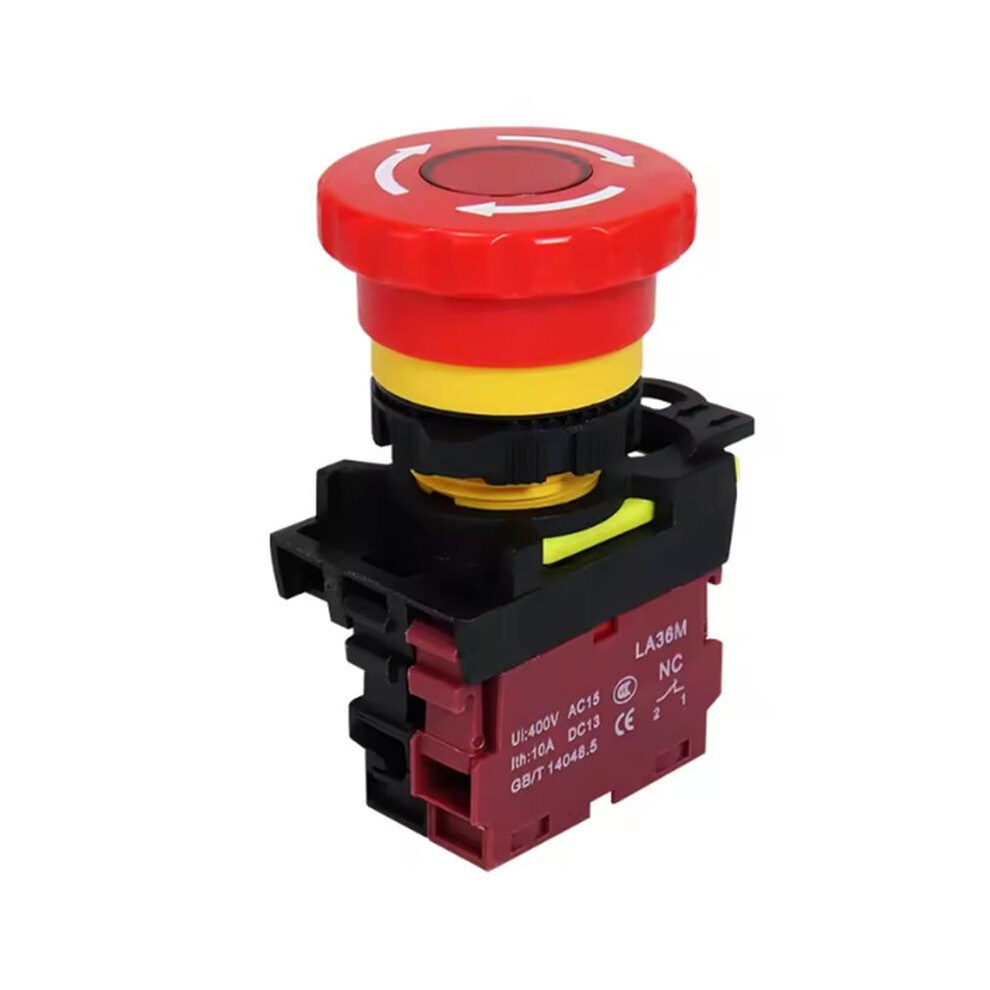 22Mm La36m Emergency Stop Lockable Push Button 1Nc Mushroom E-Stop Switches Off Vaneaims Red 6031011407087