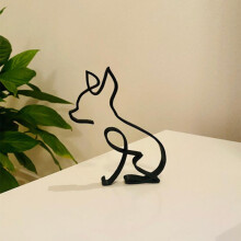 Sculpture minimaliste en métal, statue abstraite d'animaux géométriques en fil de fer, décoration minimaliste pour salon ou chambre, 14,2 x 11,4