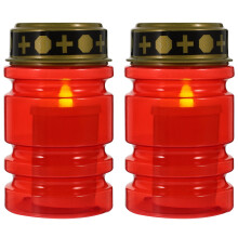 Lot de 2 bougies décoratives à piles, fausses bougies électriques, lampe de prière sans flamme