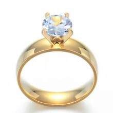 6mm Gold/Silver Titanium Steel AAA CZ Wedding Band Women's Couple Ring Size 5-12
