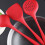 Silicone Kitchen Utensil Set Red 6-Piece 1