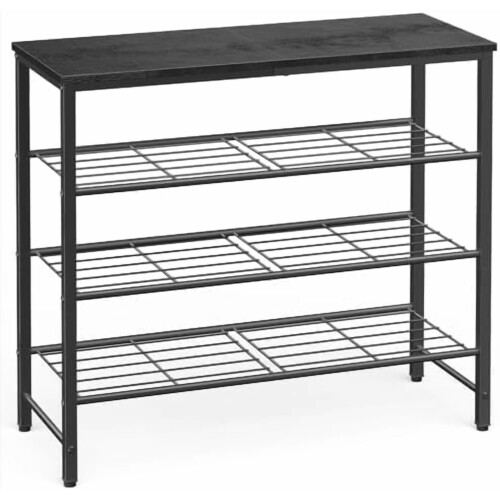 Sapateira preta, resistente e à prova de ferrugem, 75 x 29 x 63 cm (29,5 x 11,4 x 24,8 polegadas)
