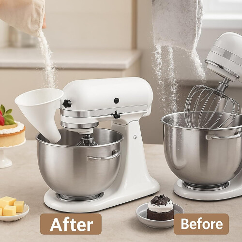 Funil para farinha para batedeira KitchenAid, branco, 1 peça 1