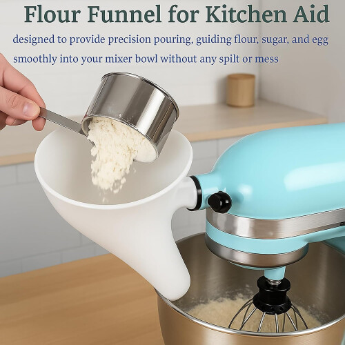 Χωνί αλευριού για μίξερ βάσης KitchenAid – Συμβατό με μίξερ KSM150 5 λίτρων με κλίση, 2