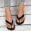 Damesko Casual Flip Flop Sandaler, Rund Tå Sort, 38 3
