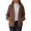 Women's solid color fleece hooded cardigan jacket 1