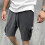 Ανδρικό Σορτς Casual Casual Μονόχρωμο Παντελόνι με Κορδόνι στη Μέση, Αθλητικό Σορτς 4