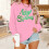 Weihnachtspullover für Damen, Rundhalsausschnitt, Langarm, lässige Oberteile, leichte Pullover, Herbstpullover, Rosa, Größe M 2