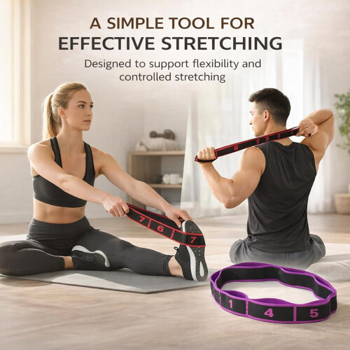 Bandă de rezistență numerotată cu 8 bucle pentru Pilates și stretching 1