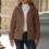 Women's solid color fleece hooded cardigan jacket 2
