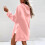Women's solid color hooded sweatshirt fleece pullover 4